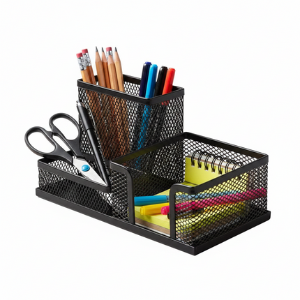 Metal Mesh Desk Organizer - Black