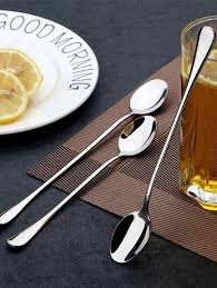 Pure Stainless Steel Long Metal (Spoon) - 6 Pcs
